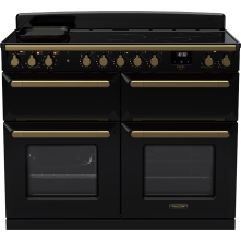 Falcon Estel Deluxe 110 inductie fornuis in zwart – modern zwart fornuis met sudderoven, grillfunctie en vijf kookzones