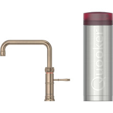 Quooker PRO3 Classic Fusion Square messing platina - kokend water kraan