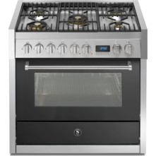 Klik en bekijk de STEEL GP9F-4M AN-OT Steel GP9F-4M AN-OT gas fornuis - antraciet met rvs beslag