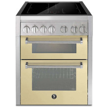 Klik en bekijk de STEEL Genesi GQ7SF-4I crema Steel GQ7SF-4I inductie fornuis met dubbele oven - 70 cm breed