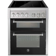Klik en bekijk de STEEL Genesi GQ7SF-4I nero Steel GQ7SF-4I inductie fornuis met dubbele oven - 70 cm breed