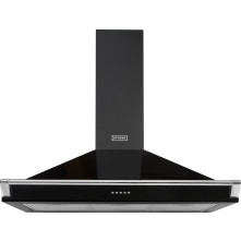 Stoves Richmond CHIM 100PYR BLK wand afzuigkap met rails - zwart - 100 cm. breed