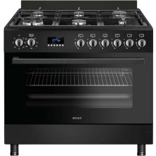 Klik en bekijk de Wiggo WO-E969R(BB) Wiggo WO-E969R(BB) fornuis - 90 cm breed