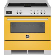 Bertazzoni PROCH94I1EGIT Air-Tec inductie fornuis met afzuiging (kookveldafzuiging) - geel