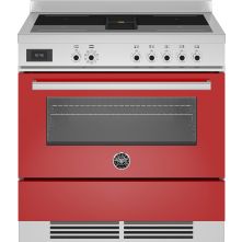 Bertazzoni PROCH94I1EROT Air-Tec inductie fornuis met afzuiging (kookveldafzuiging) - rood