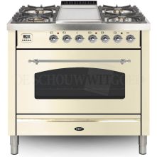 Boretti VFPNR93OWG fornuis gasoven oud-wit