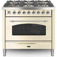 Boretti VPNR96OWG fornuis gasoven oud-wit
