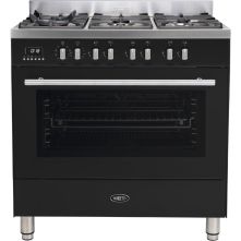 Boretti MFBG901ZW/2 - gas fornuis - zwart - Milano