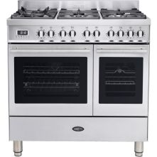 Boretti MFBG902IX/2 fornuis met dubbele oven - rvs - Milano