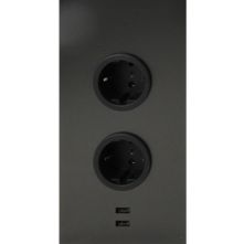 Caressi 2ST20 + USB Gun Metal energiezuil