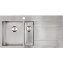Caressi CAPP3415ABL rvs dubbele spoelbak met wegzetvlak