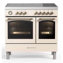 Fratelli VE2920I5FEMIVB inductie fornuis - 2 ovens - ivoor / crème / antiek wit met brons beslag