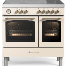 Fratelli VE2920I5FEMIVB inductie fornuis - 2 ovens - ivoor / crème / antiek wit met brons beslag