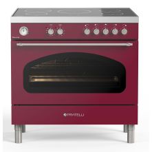 Fratelli VE2960I5FEMBUCR inductie fornuis - wijn rood - klassiek design