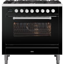 Ilve P096WE3/BK fornuis zwart - 90 cm. breed