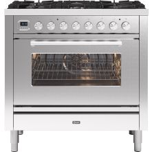 Ilve P096WE3/SS gas fornuis rvs - 90 cm. breed