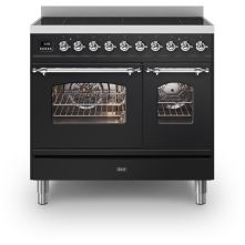ILVE PDI096NE3/BK inductie fornuis - 2 ovens - 90 cm. - glanzend zwart