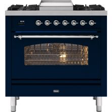 Ilve P09FNE3/MB fornuis - blauw - 90 cm. breed