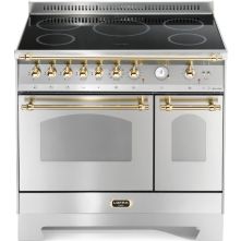 Lofra RUI192.50 inductie fornuis met dubbele oven - rvs/messing