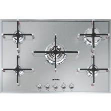 Smeg PX7502NLK inbouw gas kookplaat - 74 cm. breed - rvs