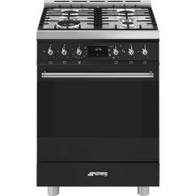 Smeg C6GMMBNLK2 gas fornuis - matzwart - 60 cm.
