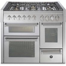 Steel GQ10SFF-6W fornuis met 3 ovens - 100 cm. breed - Genesi