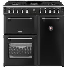 Stoves Richmond 90 DF gas fornuis - zwart - 90 cm. breed