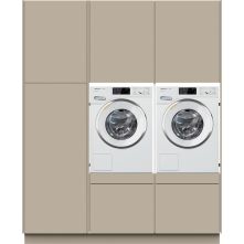 Wasmachinekast HIGH CARD wasmachine / droger kast - beige grijs