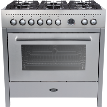 Boretti CRG916IX gas fornuis - Carrara - rvs