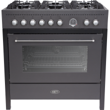 Boretti CRG916MAT gas fornuis - Carrara - mat zwart