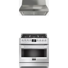 Fulgor Milano FF36GG gas fornuis met gasoven + FH36 afzuigkap - showroom outlet
