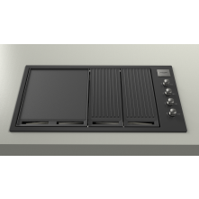 Fulgor milano FOBQ 1000 G MBK inbouw gas barbecue - mat zwart