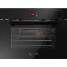 Ilve 645STCHSW/BK inbouw combi-stoomoven met magnetron - zwart