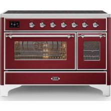 Ilve MI127NE3/BU inductie fornuis - rood - 120 cm. breed