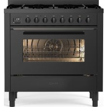 Ilve L096WSCM3/MGD gas fornuis - mat zwart - met opberglade