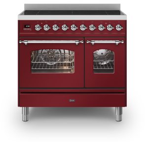 ILVE PDI096NE3/BU inductie fornuis - 2 ovens - 90 cm. - rood