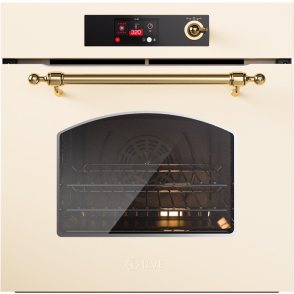 ILVE OV60SNT3/AWG inbouw oven antiek wit/messing - 60 cm. breed