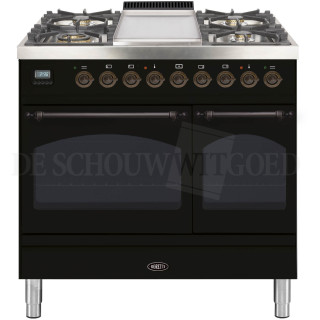 BORETTI fornuis gasoven zwart VFPNO94ZWG