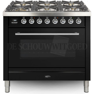 BORETTI fornuis gasoven zwart VP96ZWG