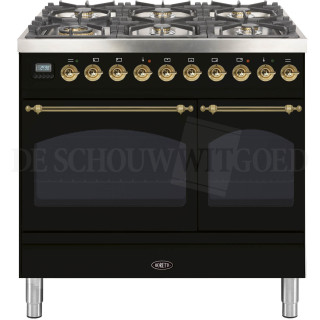 BORETTI fornuis gasoven zwart VPN946ZWG