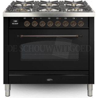 BORETTI fornuis gasoven zwart VPNO96ZWG