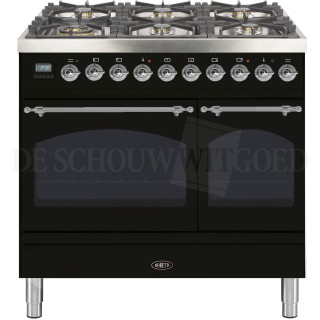 BORETTI fornuis gasoven zwart VPNR946ZWG