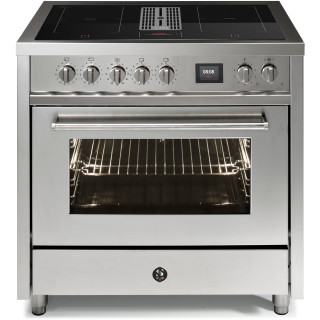 STEEL fornuis inductie met afzuiging Mistral EQ9F-4FIK