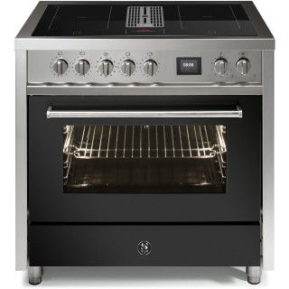 STEEL fornuis inductie met afzuiging Mistral EQ9F-4FIK