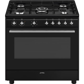 SMEG fornuis gas zwart CX91GMBLNLK