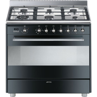 SMEG fornuis zwart SNLK916MFN9