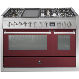 STEEL fornuis gas Genesi GQ12SF-6M bordeaux