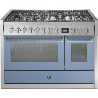STEEL fornuis gas Genesi GQ12SF-6M celeste