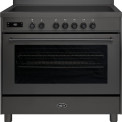 Boretti MLI95XMAT inductie fornuis met 5 inductie zones - antraciet