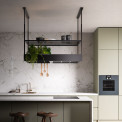 Falmec SPAZIO130BL eiland afzuigkap - zwart glas - 130 cm breed